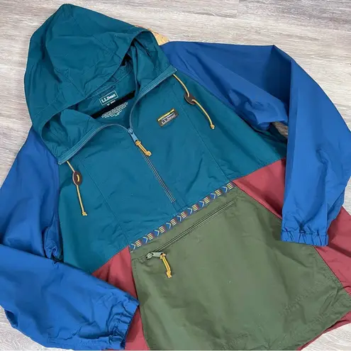 L.L.Bean  colorblock outdoor hiking pullover hooded jacket