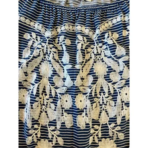 C. Est 1946 striped embroidered blouse Blue