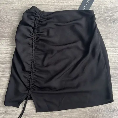 NWT Whitefox Effortless Mini Skirt Black Ruched Tie Detail XS