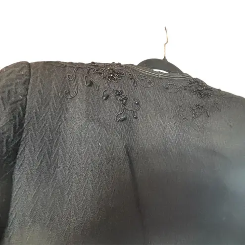 WOUNDED: Vintage 70s/80s Beaded Black Wool Jacket Size 12