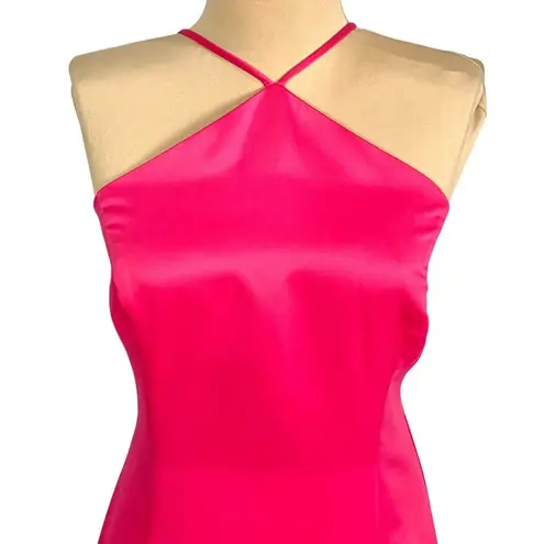 Urban Girl Nites Maxi Dress Gown 9/10 Halter Corset Back Prom Hoco Satin Pink Size undefined