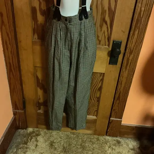 Vtg 80s smarty pants NY plaid suspender pants Size undefined