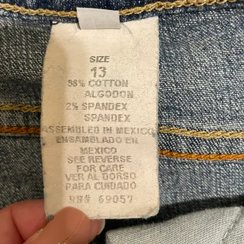 Paris Blues Vintage Denim Faded Skirt Factory Washed Blue Size 13