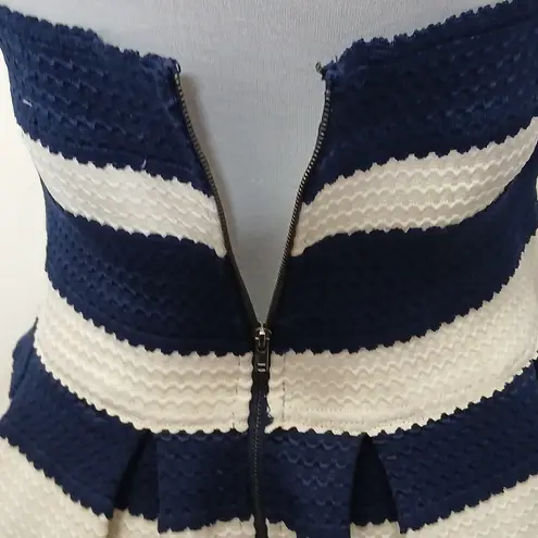 Sans Souci NWT blue and white striped fit& flare mini dress size large