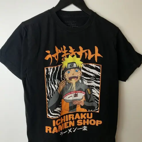 Naruto Ichiraku Ramen Shop T Shirt Anime Movie Graphic Tee Black Medium M Solid