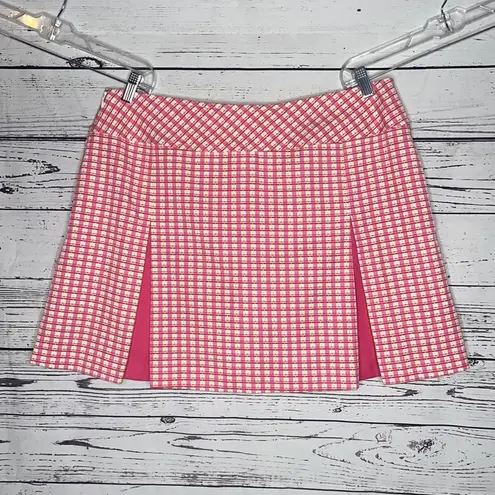 Bette & Court Size 16 Pinks & White Plaid Pleated Skort