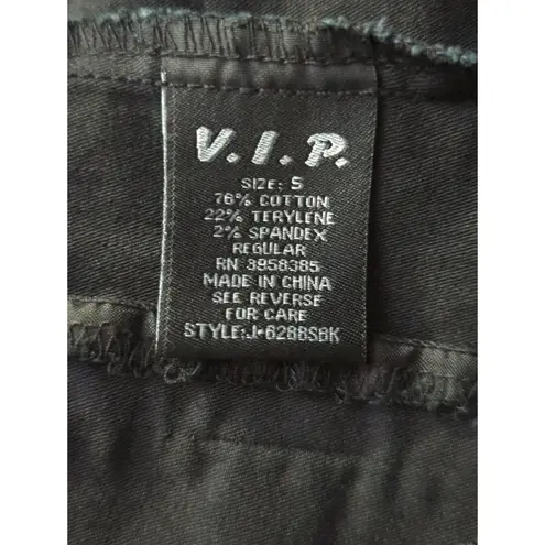 VIP Jean Jacket Dark Blue Stretch Button Up Woman's Size Small Basic Denim Black - Image 9
