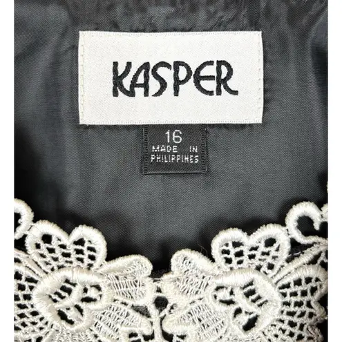 VTG NWOT Black Jacket Lace Tank 80s Kasper Academia Whimsey Goth Size 12