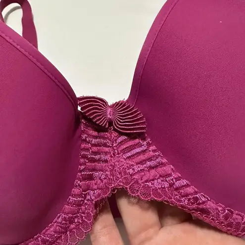 Wacoal  34DD La Femme Underwire Bow Accent Magenta Shade Tee Bra