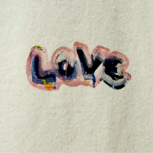 NWT Kerri Rosenthal Off White Boxy Love Artist Wearable Art T