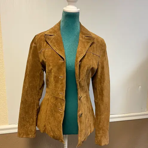 wilson's leather Vintage 2000s Wilson’s Leather Suede Belted Coat |Women’s Small Boho Western Y2K