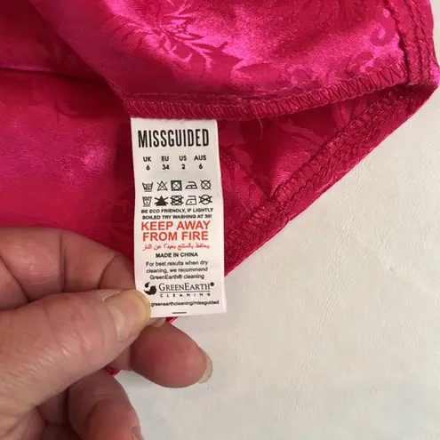 Missguided Satin Jacquard Tie Side Crop Top, Size 2, NWT