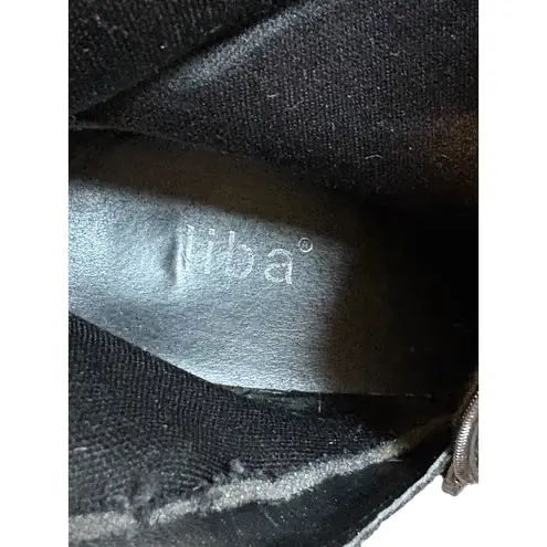 Diba Academia Black Lace Up Ankle Boots Velvet Heeled Buckle Women Size 8