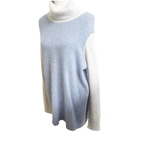C by Bloomingdale’s Women Cashmere Pullover Sweater Sz L Turtleneck Colorblock Size L