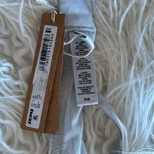 SKIMS Cotton Jersey Bra Light Heather Grey Size 34A