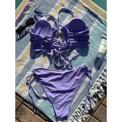 NWT, Chyrii Popular Brand, Lavendar Bikini Set, Keyhole Top & Side
