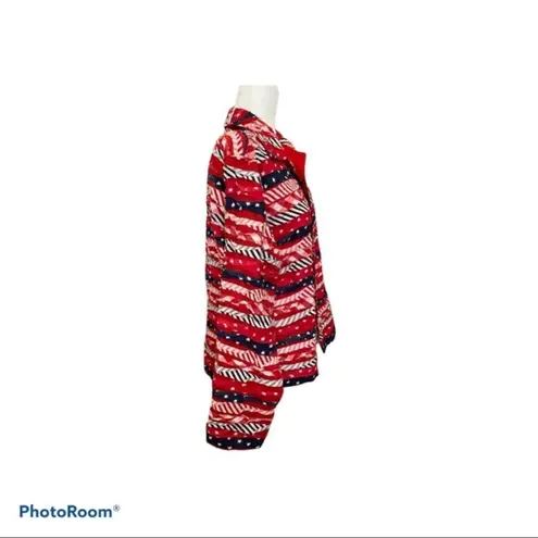 Vintage Keren Hart Red White Blue Jacket perfect for July 4th celebration Size L