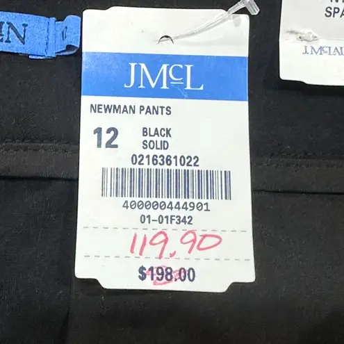 J. McLaughlin Newman Dress Pants Wide Leg Black 12 Work Office Professional