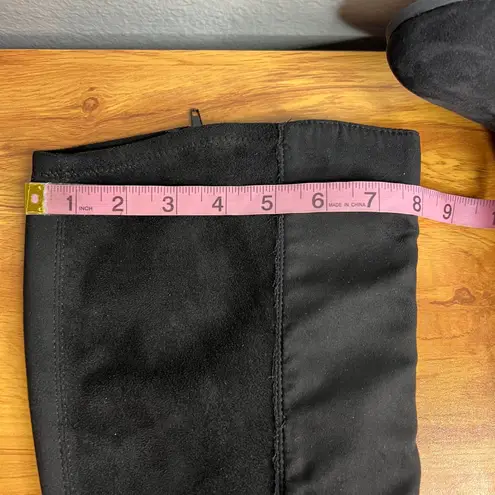 Style & Co Addy Heeled Knee High Boots Size 11 Black Faux Suede Casual Career