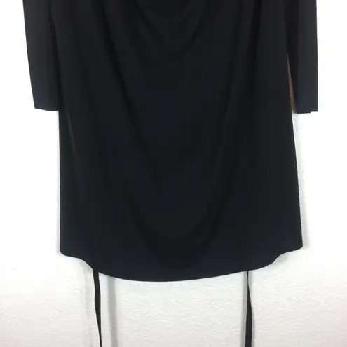 ALLSAINTS Amei Black Long Sleeve Drape Tie Dress Small Whimsygoth Emo Chic