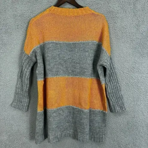 SheIn  sweater‎ dress womens small orange gray colorblock oversized boho layers
