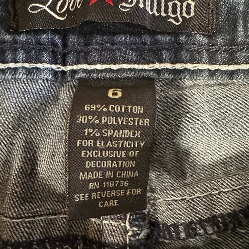 Love Indigo Women's Denim Shorts with Embroidered Pockets