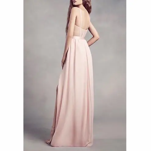 NWT Vera Wang CHARMEUSE + CHIFFON BRIDESMAID DRESS in Wine | Size 2 Red