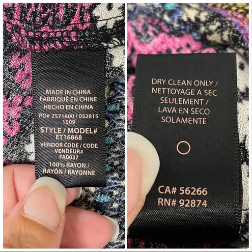 Ella Moss V Neck Bright Mandala Pleated Tassel