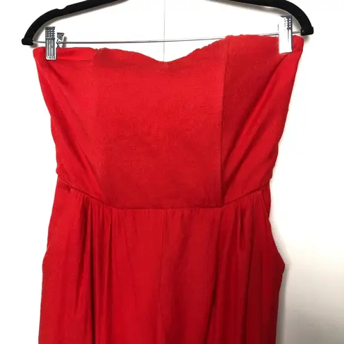 Lulumari Strapless Jumpsuit Red and Black