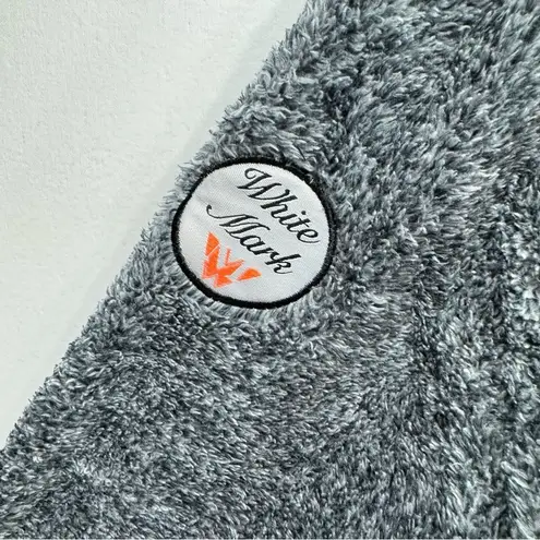 Fuzzy Teddy Fleece Zip Hoodie Jacket Charcoal Gray by White Mark Cozy Collection Size L