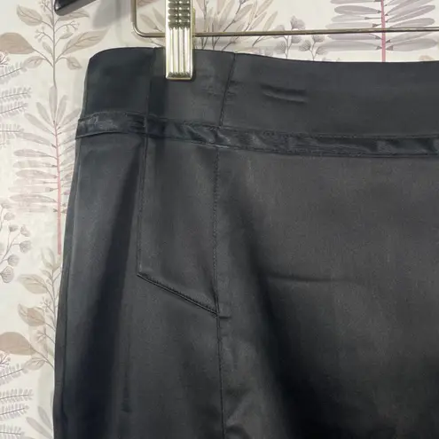 Body by Victoria Black Satin Pencil Skirt 10 Classic Sleek Career Silhouette