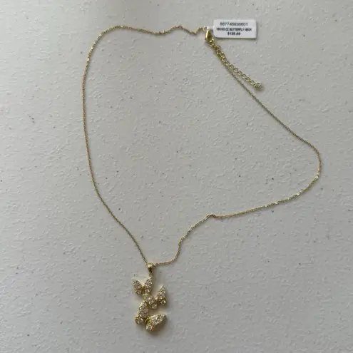 Giani Bernini NWT Gold Tone Sterling Silver Butterfly Pendant Necklace 16” + 2”