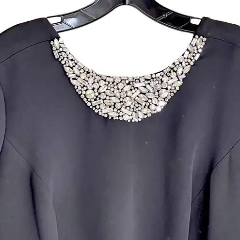 Sachin + Babi NWT  Desdemona Gown Emerald and Black Embellished Neckline Size 4