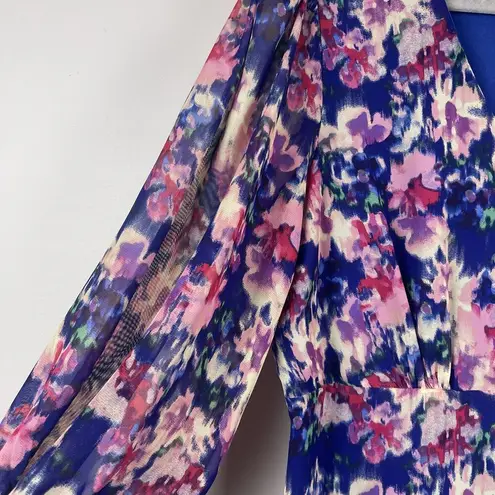 Julia Jordan Womens Midi Floral Dress Size 12 Multi Button Front Long Cottage