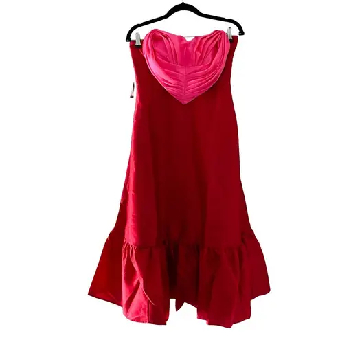 Hutch NWT Strapless Heart Red Maxi Bold Ruffle Dress Sz 8P