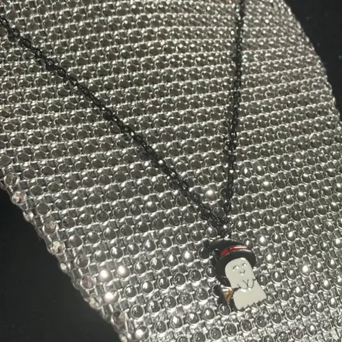 Boutique Ghost Witch Hat and Broom Necklace Black Jewelry for Women goth kawaii Halloween