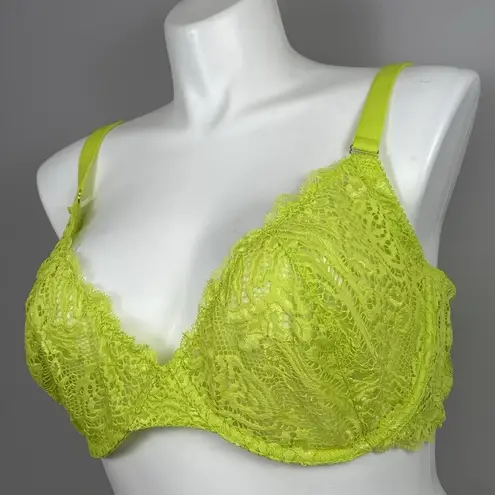 Savage X Fenty Alien Animal Unlined Lace Plunge Bra 42G Neon Lime Green U/W Size undefined