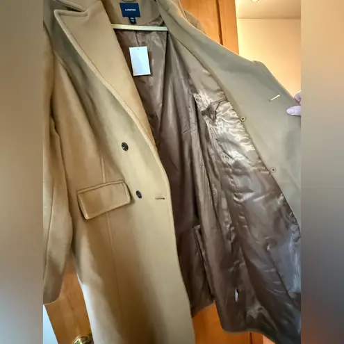 Lands’ End Camel Long Coat Wool Blend Double Breasted Women’s Plus Size 26W 26 W