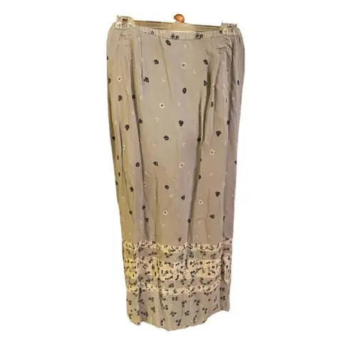 Jessica Holbrook Womens Maxi Skirt Floral Modest Light Gray Medium
