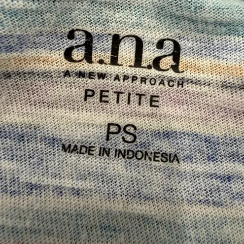 a.n.a Multicolor Striped Short Sleeve Tee with Pocket Small Petite