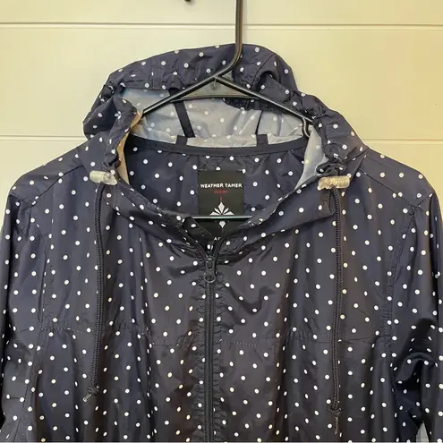 Polka Dot Utility Jacket in Navy Blue Size XL