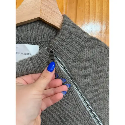 Brochu Walker 100% Cashmere Asymmetrical Zip Mock Neck Sleeveless Sweater Vest