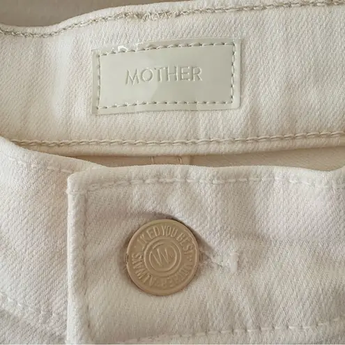 Mother The Insider Crop Step Fray Ankle Jean in Cream Puffs Size 33