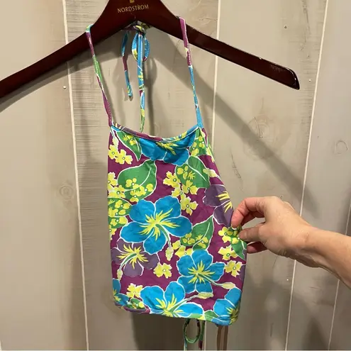 Her Pony Cute the label NWT tropical halter tie on top crop floral stretch