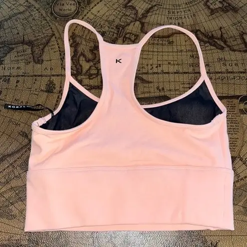 Koral  Womens size S Leah Pompano Orange Blackout Sports Bra Gym Spaghetti Strap