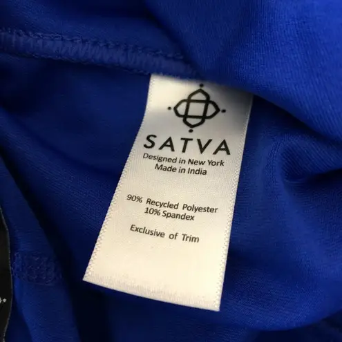 Satva Womens Leggings Full Length Moisture Wicking Shaping Cobalt Blue Size S