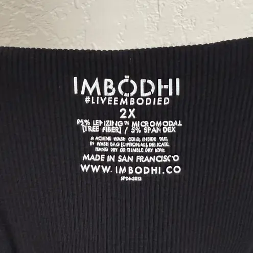 IMBŌDHI Hana Jumpsuit 2.0 Ribbed Black Wide Leg Size 2X