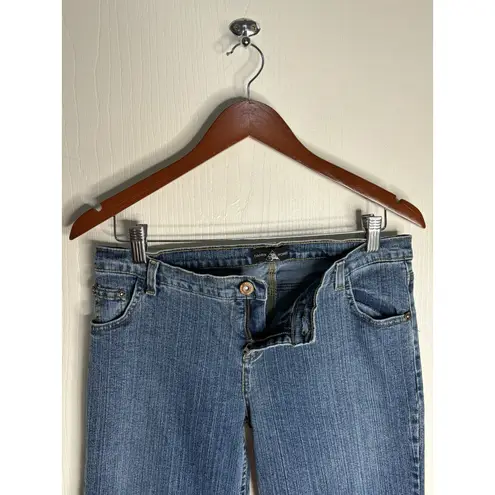 Danesi Mid Rise Flare Jeans Size 11/12 Dark Wash Rhinestone Bedazzled Blue