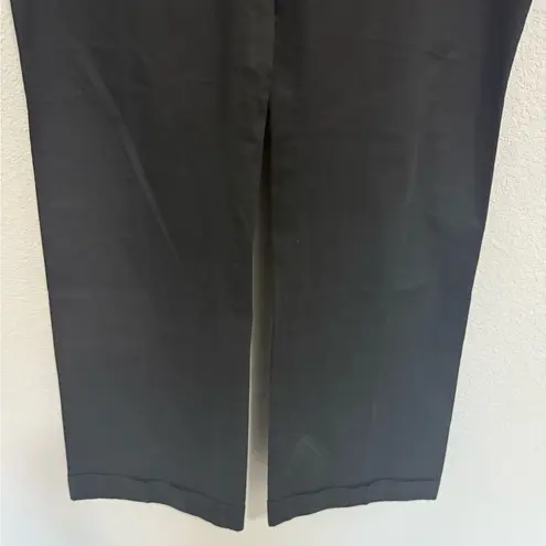 Moschino JEANS Wide Leg Black Trousers Pant with Leather Waistband Size 14