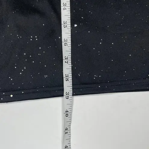 chicme Black Lace Mock Neck Open Back Sparkle Cocktail Dress XL